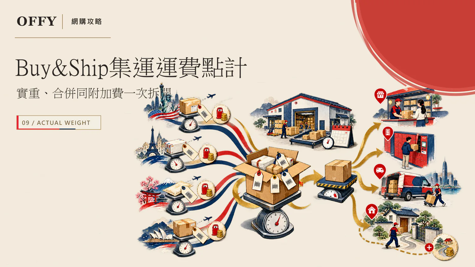 Buy&Ship集運運費點計 實重、合併同附加費一次拆開