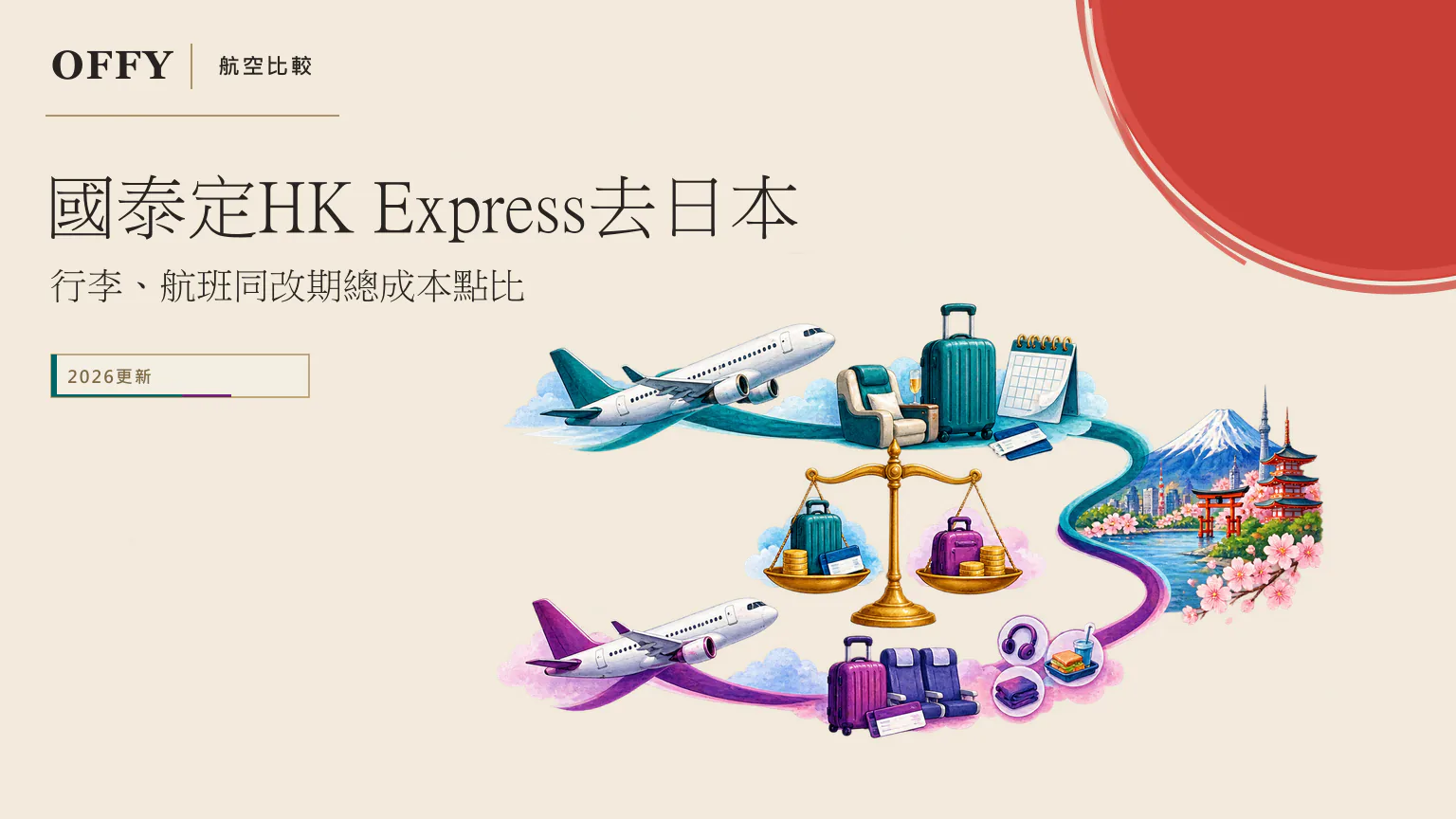 去日本揀國泰定HK Express 用行李、機場同改票計全程成本